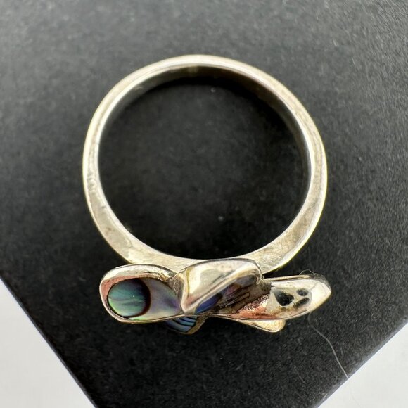 Natural Abalone Flower Ring in Sterling Silver Size 9.75 - Picture 14 of 16